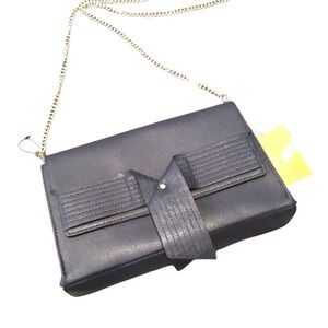 Navy Handbag Silver Chain